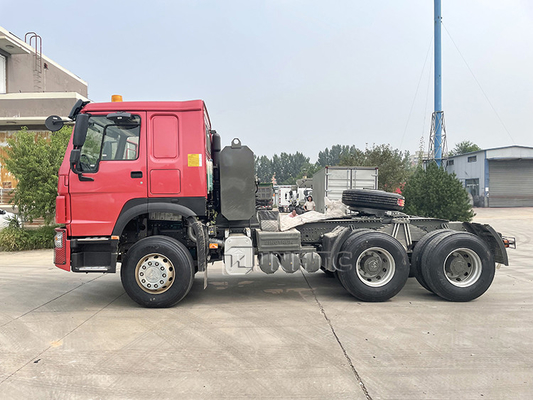 6x4 Howo 371 رأس جرار 10 عجلات شاحنة رأس جرار