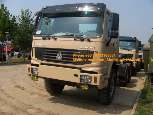 6 × 6 ساينو تراك Howo7 جرار شاحنة Euro2 الانبعاثات ستاندرد 371hp لسعة السحب 50T