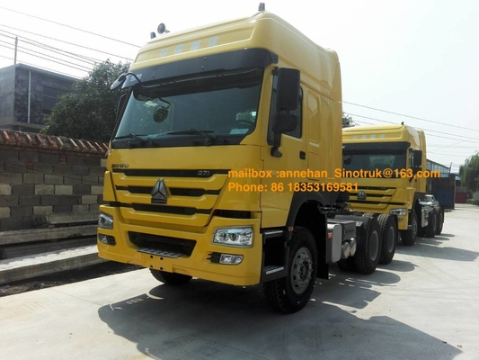 Hw79 Cabin Sinotruk Howo7 شاحنة جرار 3 ينامون 6 × 4 371hp محرك اليد اليمنى